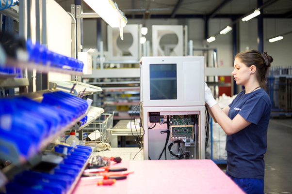Assembly line in Scanfil Hungary in 2015.