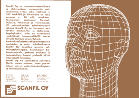 Futuristic advertisement of Scanfil in 1993