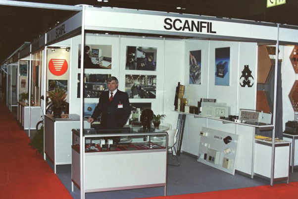 Eletrovieska and Scanfil exhibition booths in 1970’s and 1980’s, the latter one featuring Jorma J. Takanen himself